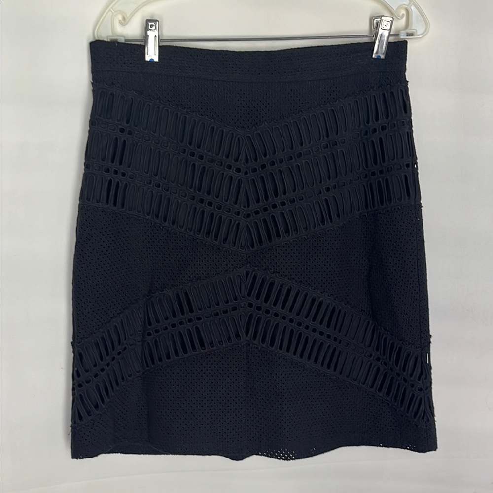 DKNY Black Textured Skirt